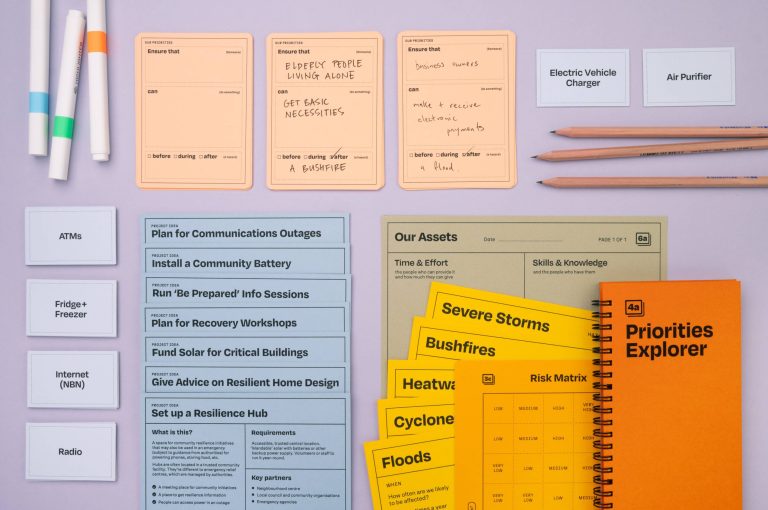 A collection of post it notes, pens and cards