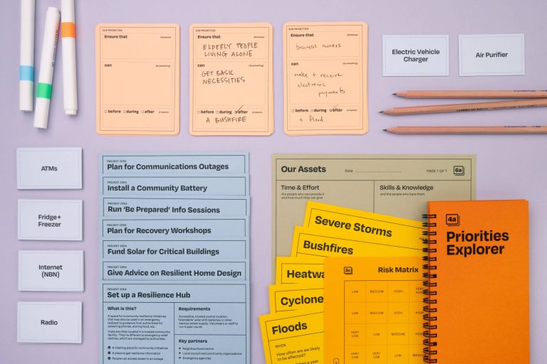 A collection of post it notes, pens and cards